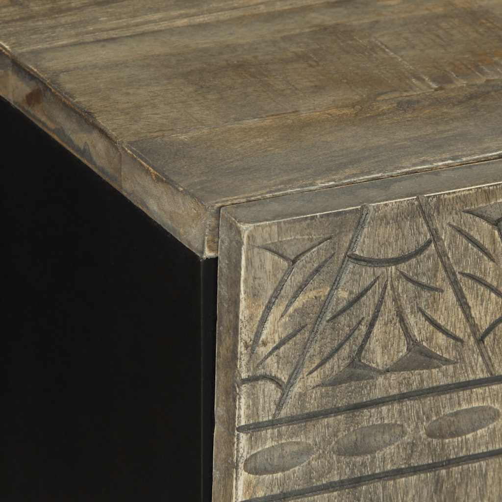 Tv Cabinet Light Grey 105X33.5X46 Cm Solid Wood Mango