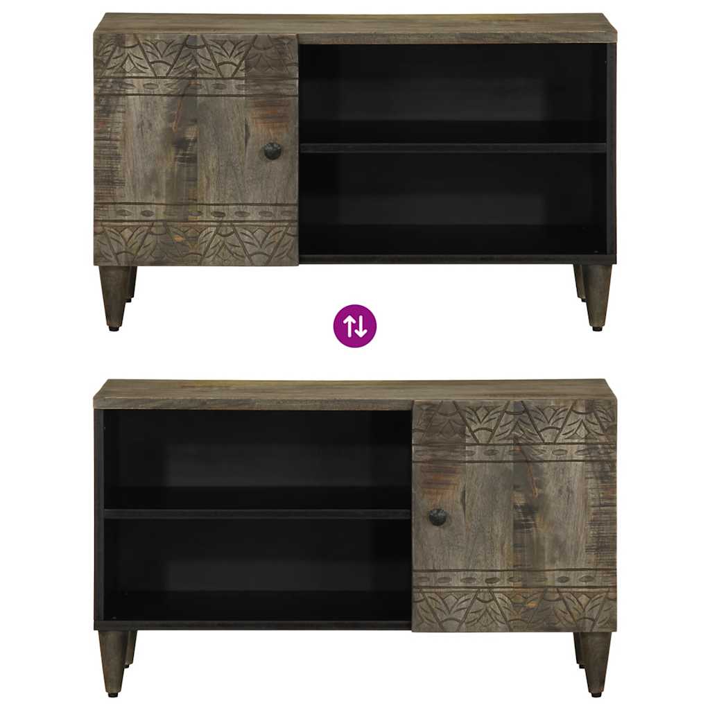 Tv Cabinet Light Grey 80X31.5X46 Cm Solid Wood Mango