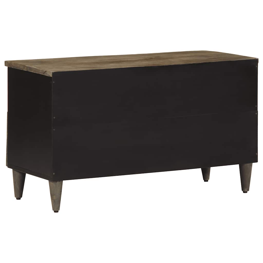 Tv Cabinet Black 80X33X46 Cm Solid Wood Mango