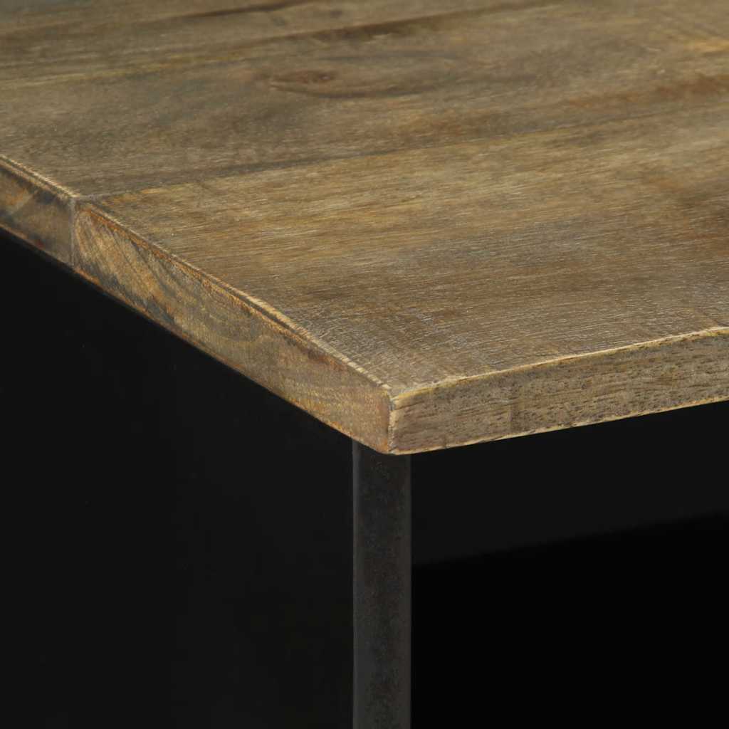 Tv Cabinet Black 80X33X46 Cm Solid Wood Mango