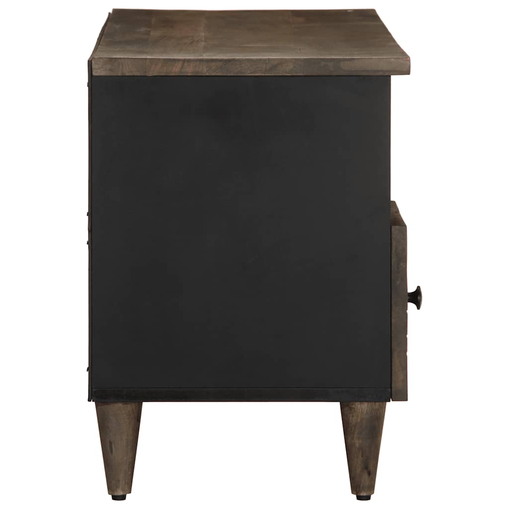 Tv Cabinet Black 100X33X46 Cm Solid Wood Mango