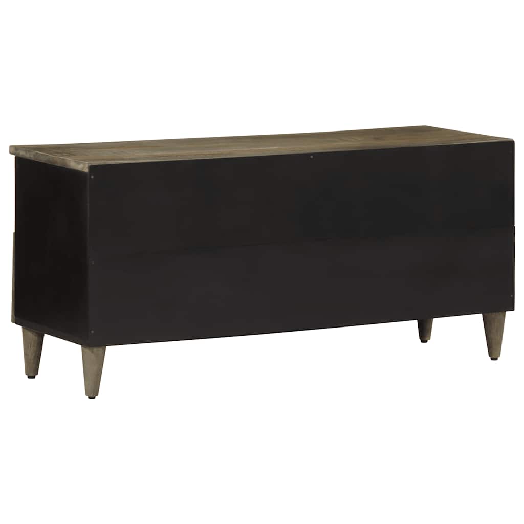 Tv Cabinet Black 100X33X46 Cm Solid Wood Mango