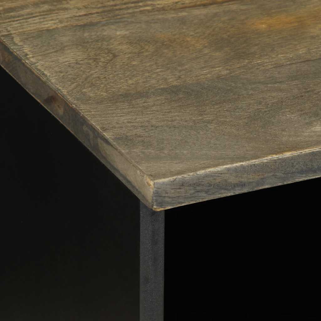 Tv Cabinet Black 100X33X46 Cm Solid Wood Mango