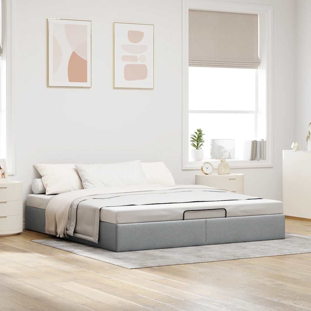 Ottoman Bed Frame Without Mattress Super King Fabric