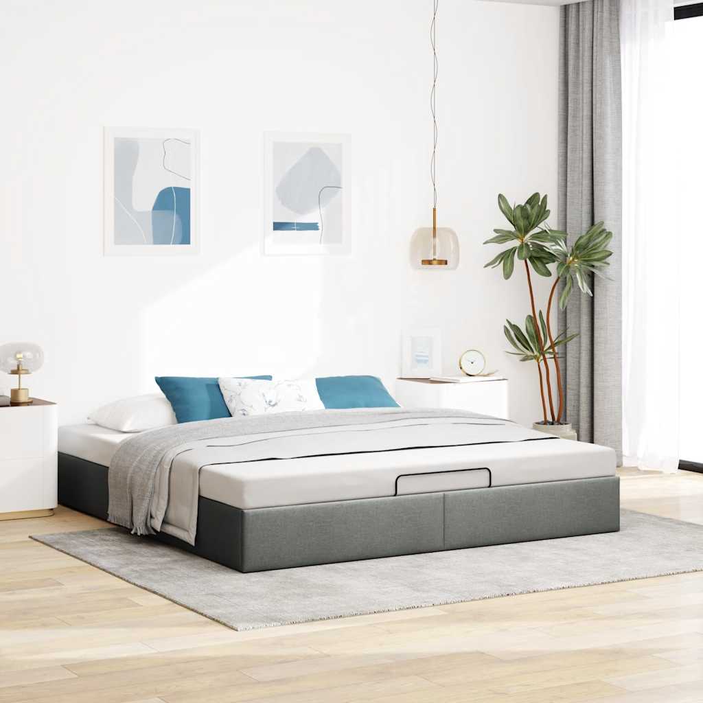 Ottoman Bed Frame Without Mattress Super King Fabric