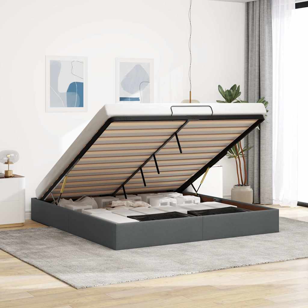 Ottoman Bed Frame Without Mattress Super King Fabric