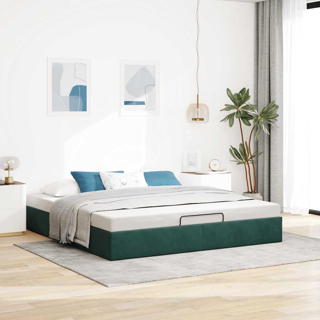 Ottoman Bed Frame No Mattress Velvet