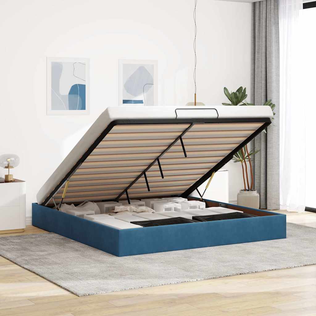 Ottoman Bed Frame No Mattress Velvet