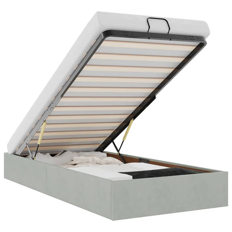 Ottoman Bed Frame No Mattress Single Velvet