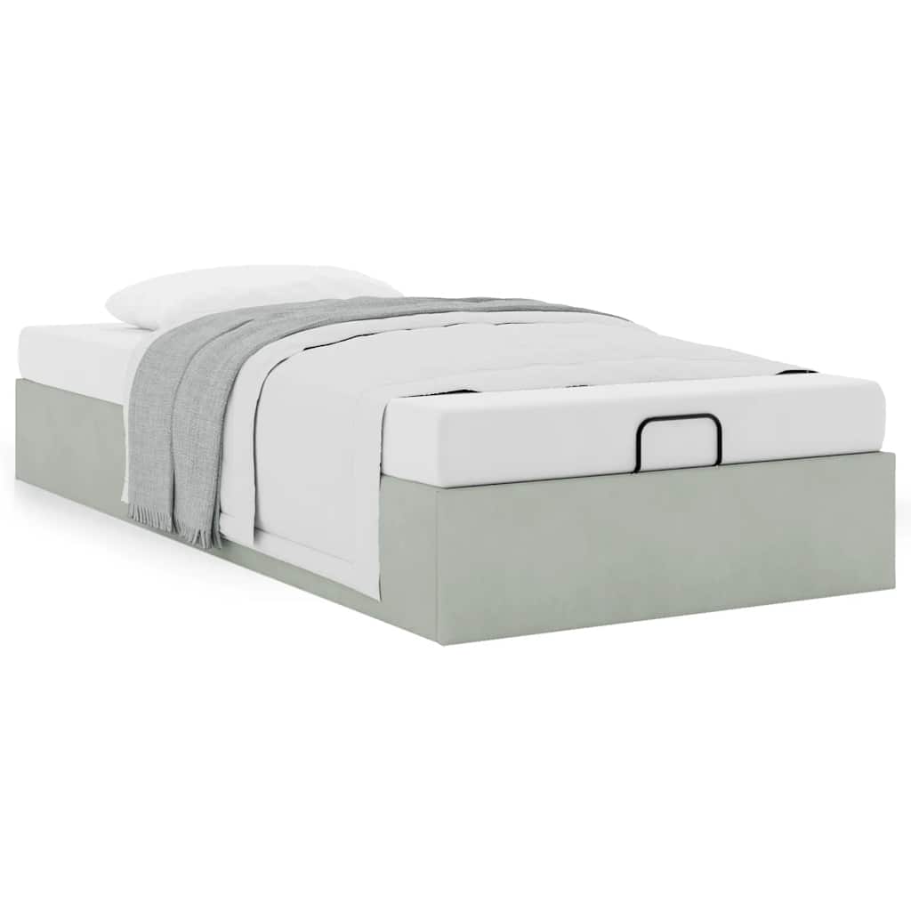 Ottoman Bed Frame No Mattress Single Velvet