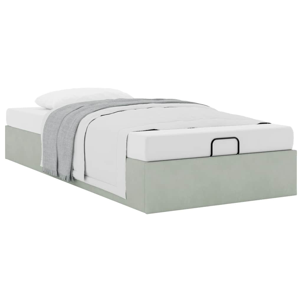 Ottoman Bed Frame No Mattress Single Velvet