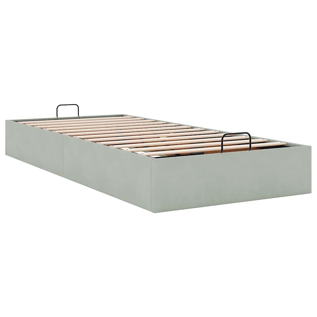 Ottoman Bed Frame No Mattress Single Velvet
