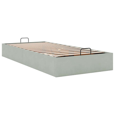 Ottoman Bed Frame No Mattress Single Velvet