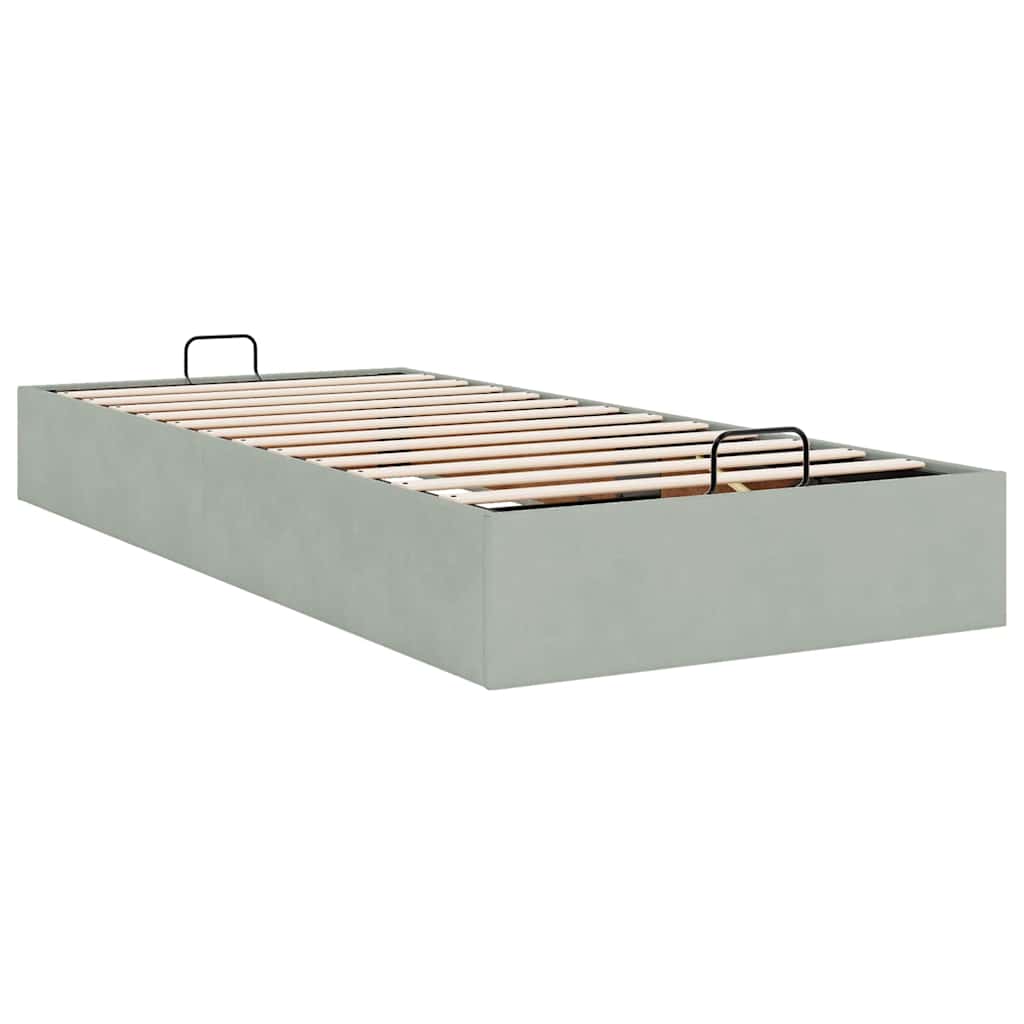 Ottoman Bed Frame No Mattress Single Velvet