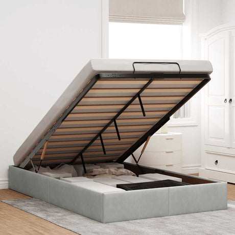 Ottoman Bed Frame No Mattress Single Velvet