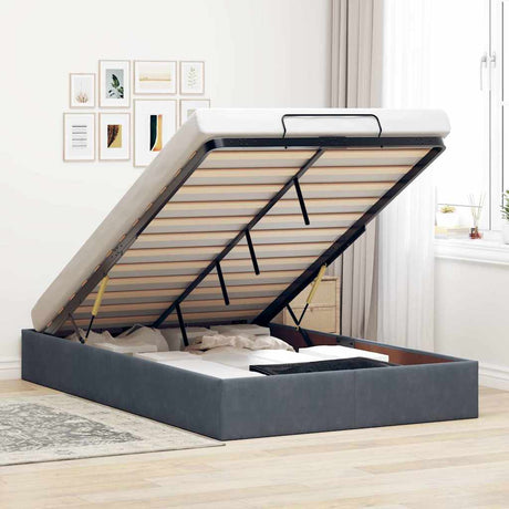 Ottoman Bed Frame No Mattress Single Velvet