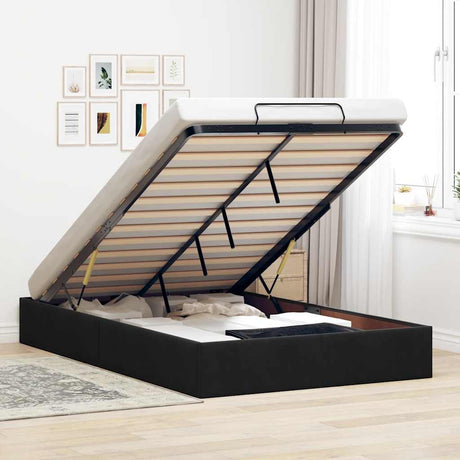 Ottoman Bed Frame No Mattress Single Velvet