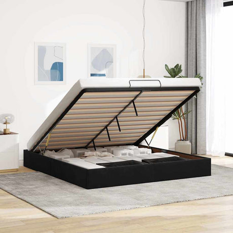 Ottoman Bed Frame No Mattress Single Velvet