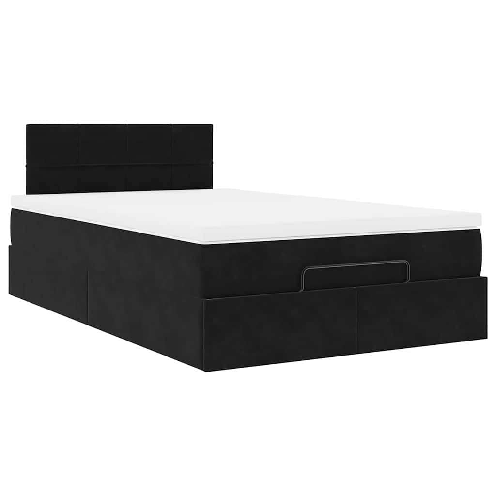 Ottoman Bed With Mattress & Leds 120X200Cm Velvet
