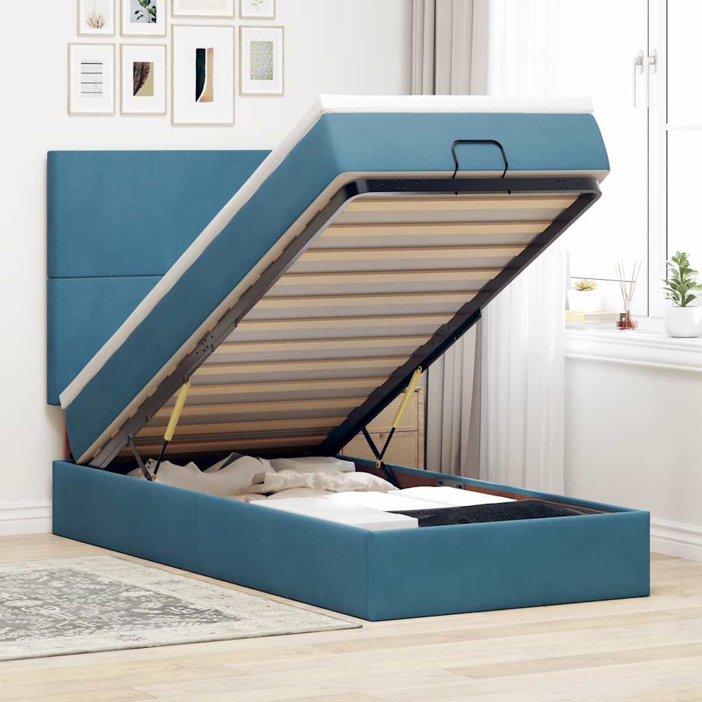 Ottoman Bed With Mattresses 180X200Cm Velvet