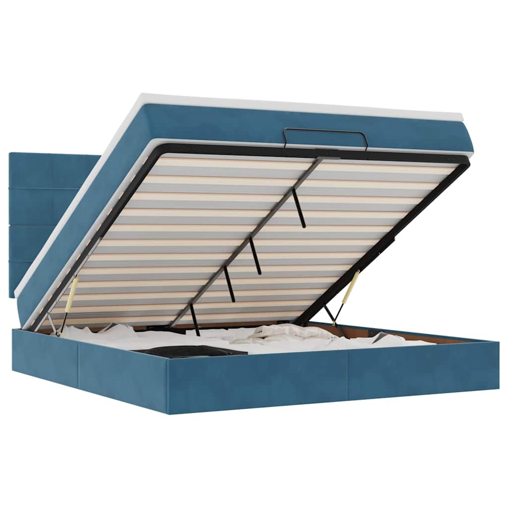 Ottoman Bed With Mattresses 180X200Cm Velvet