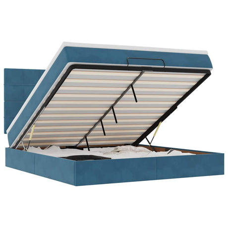 Ottoman Bed With Mattresses 180X200Cm Velvet