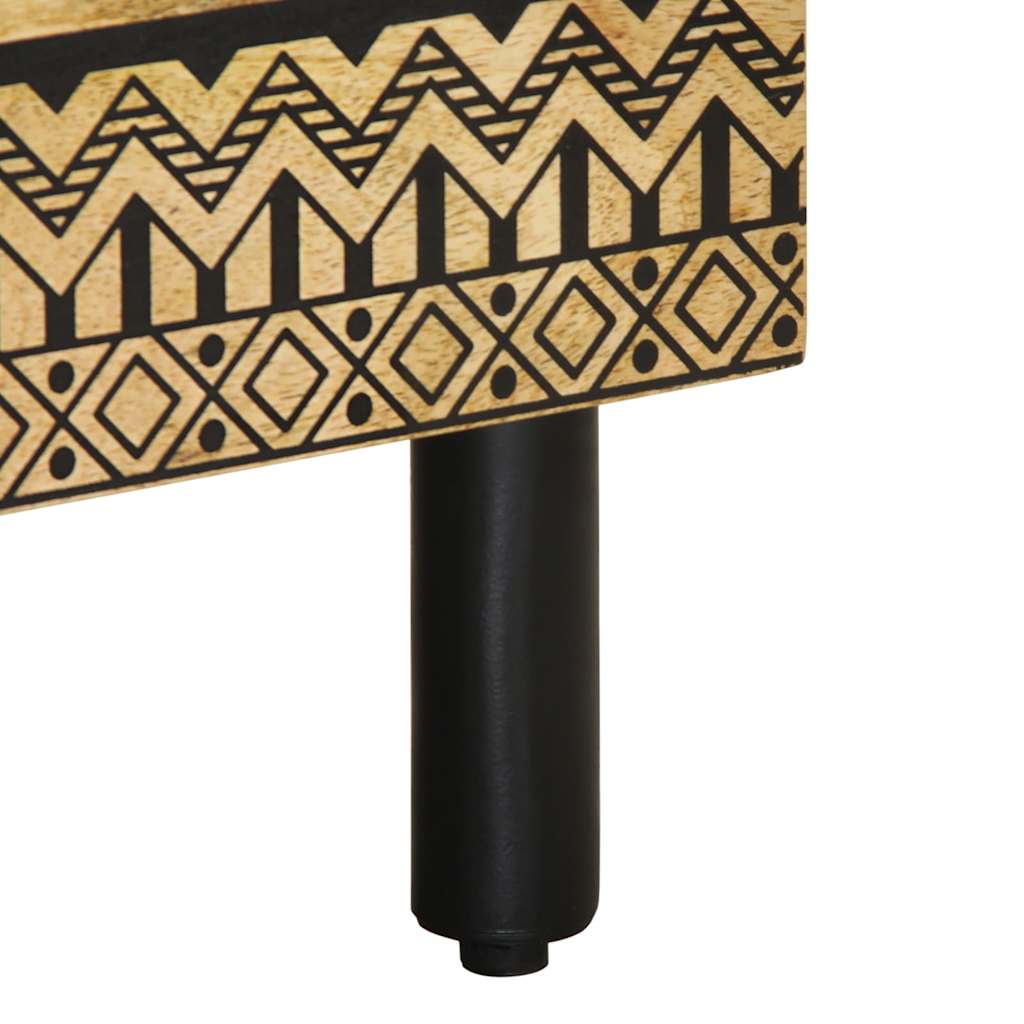 Bed Cabinets 2 Pcs Black 40X33X46 Cm Solid Rough Wood Mango