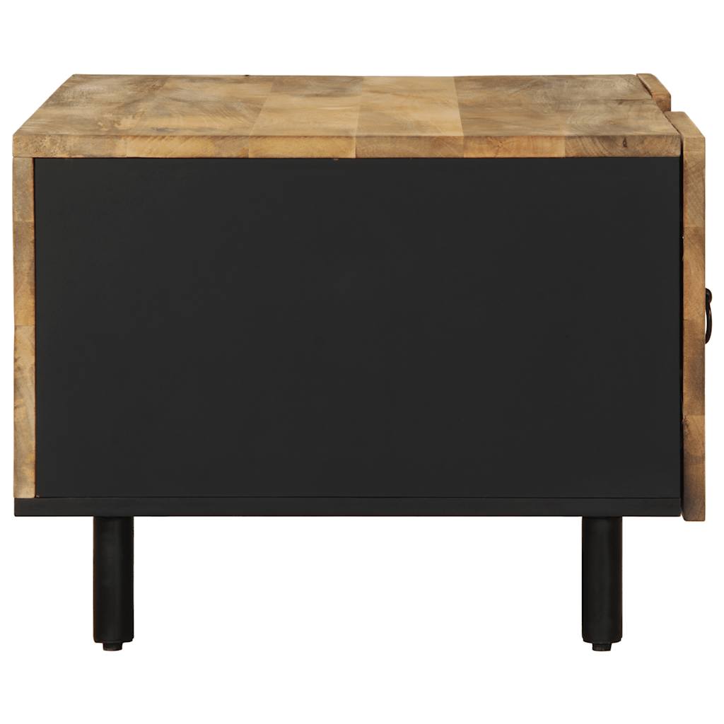 Coffee Table Black 100X54X40 Cm Solid Rough Wood Mango