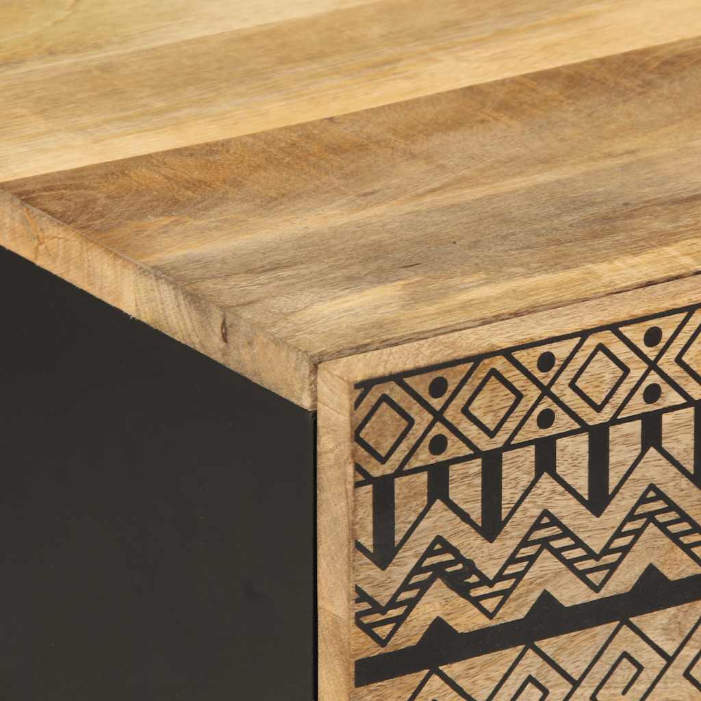 Coffee Table Black 100X54X40 Cm Solid Rough Wood Mango