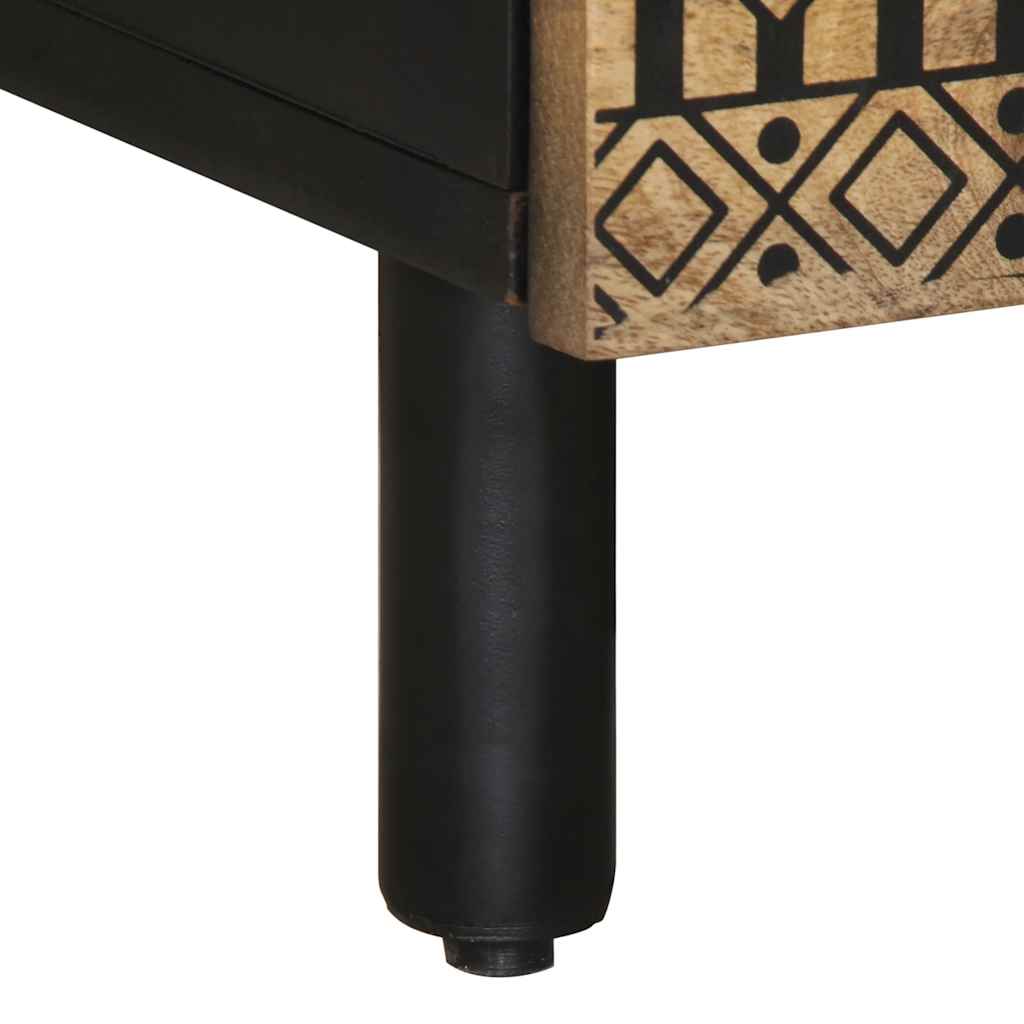 Coffee Table Black 100X54X40 Cm Solid Rough Wood Mango