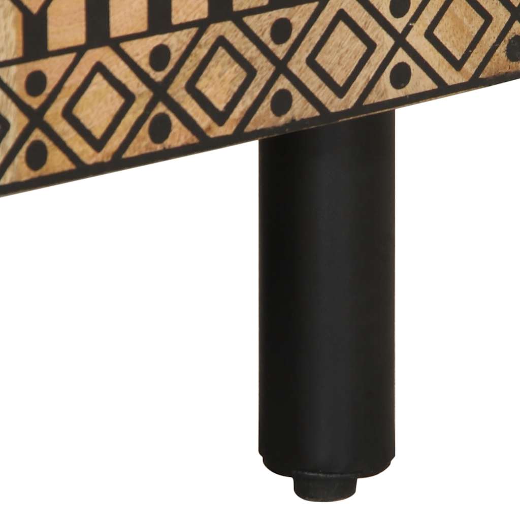 Tv Cabinet Black 80X33.5X46 Cm Solid Rough Wood Mango