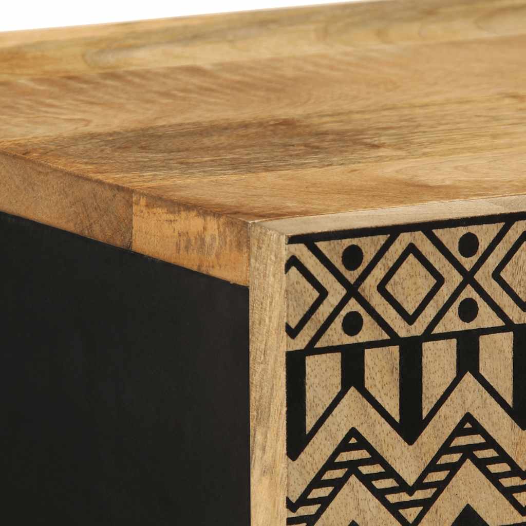 Highboard 40X33.5X110 Cm Solid Rough Wood Mango