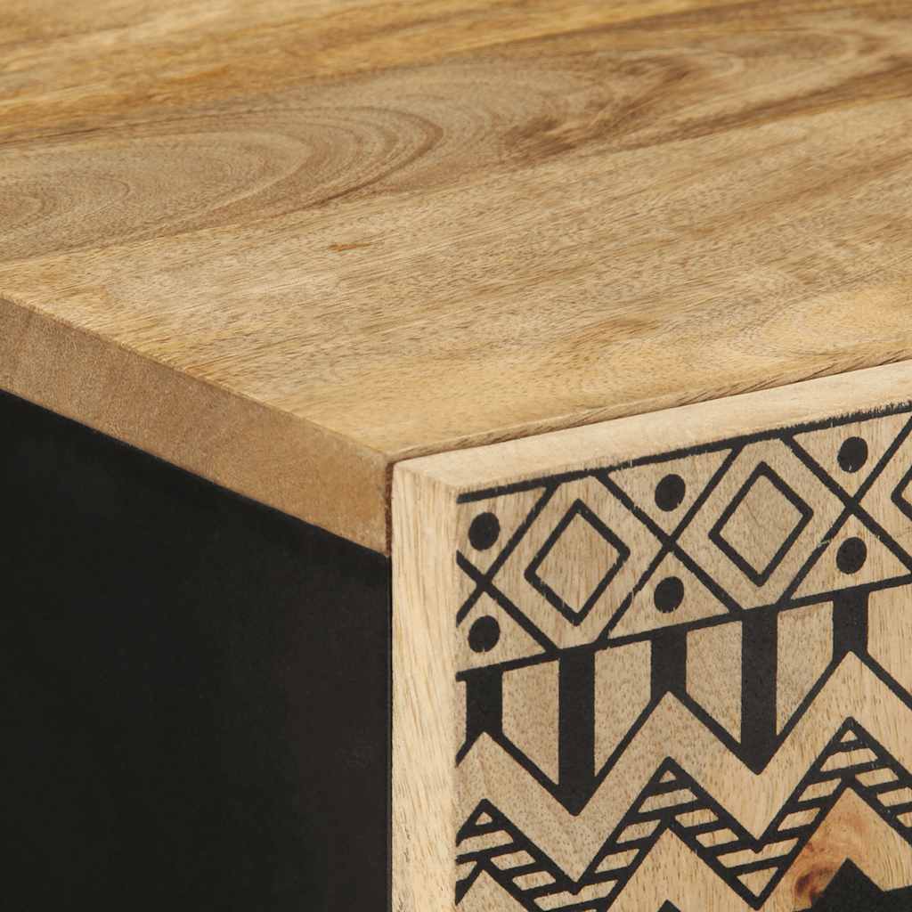 Highboard 60X33.5X110 Cm Solid Rough Wood Mango