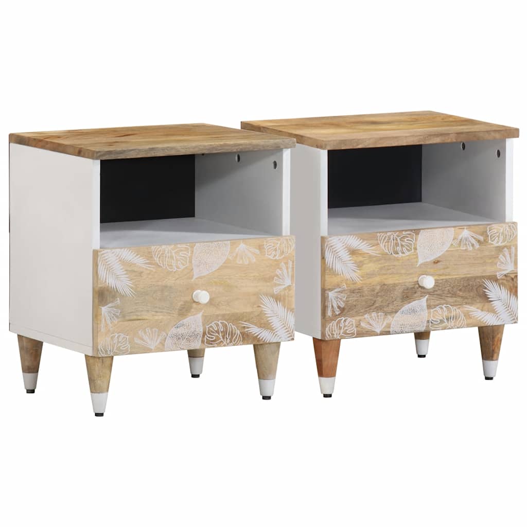 Bedside Cabinets 2 Pcs 40X33X46 Cm Solid Wood Mango