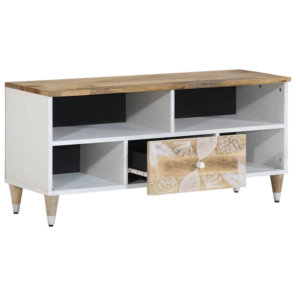 Tv Cabinet 100X33.5X46 Cm Solid Wood Mango