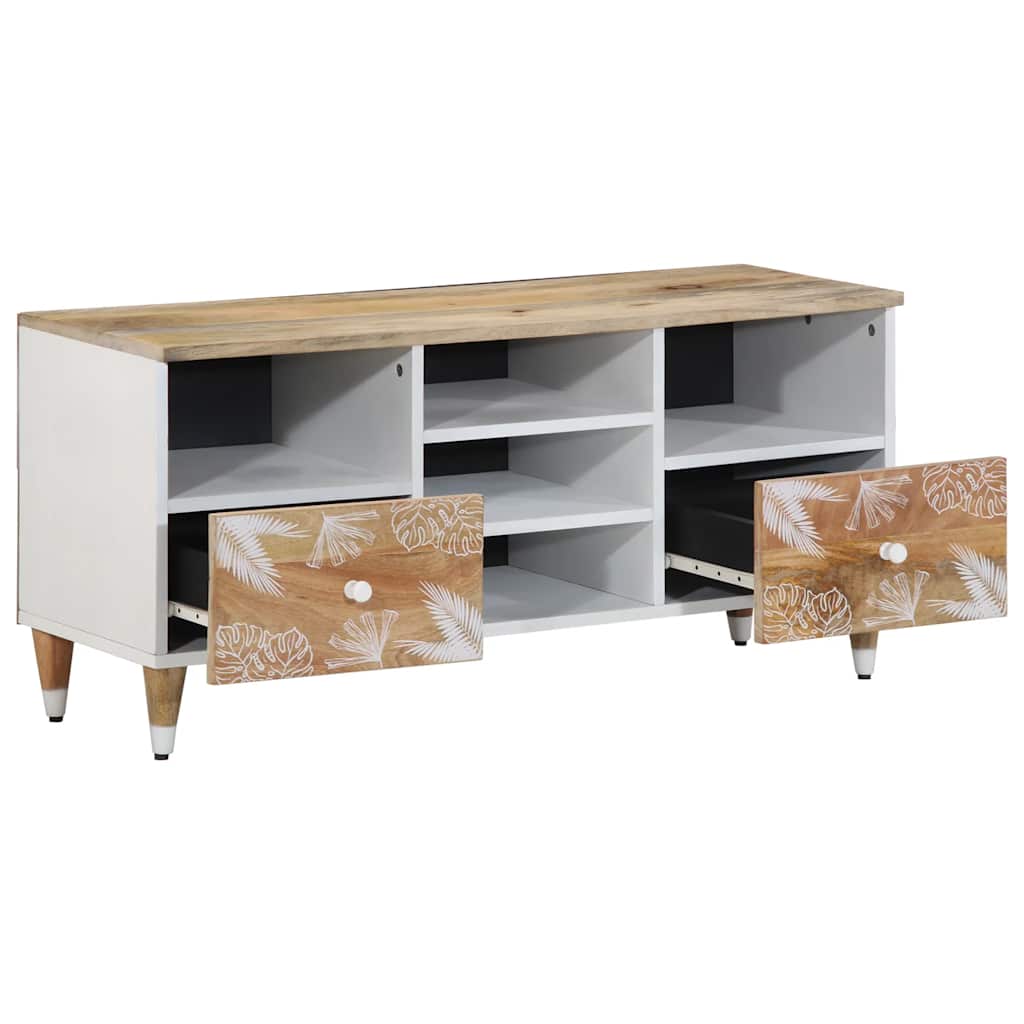 Tv Cabinet 100X33.5X46 Cm Solid Wood Mango