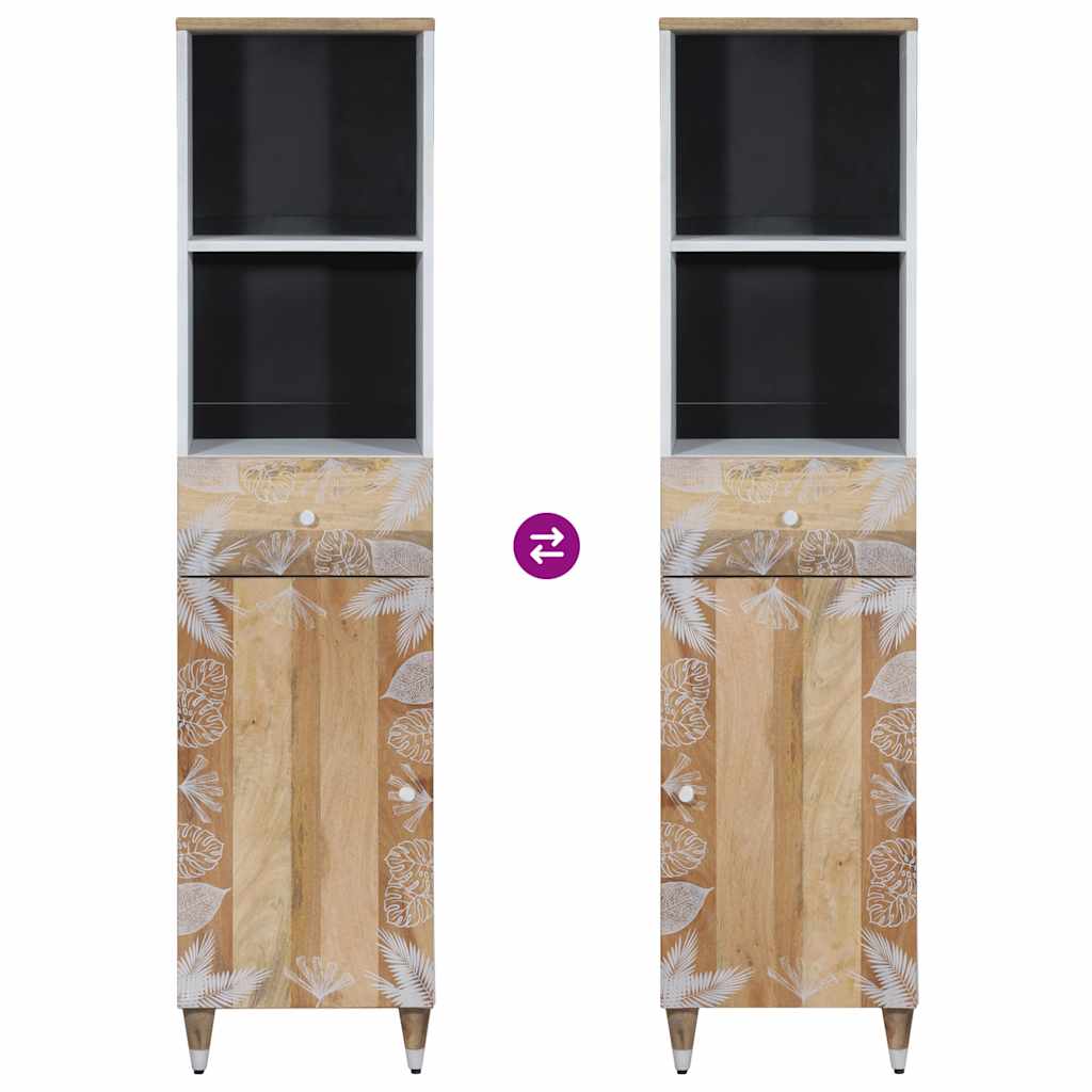 Bathroom Cabinet 38X33.5X160 Cm Solid Wood Mango