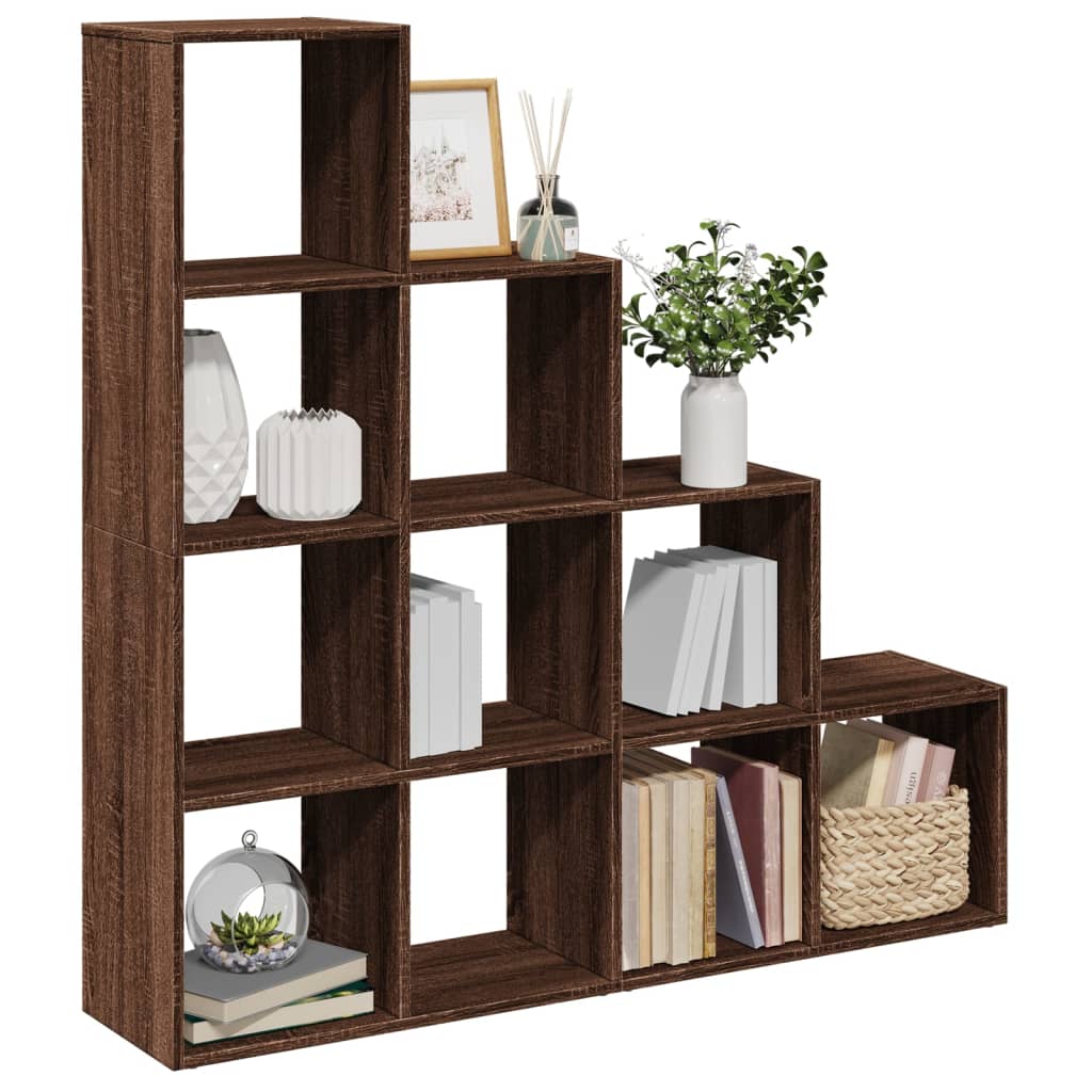 Room Divider Bookcase 3-Tier 137.5X29X Engineered Wood