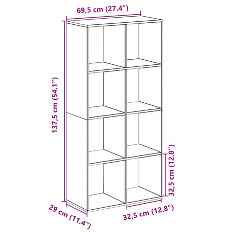 Room Divider Bookcase 69.5X29X Engineered Wood