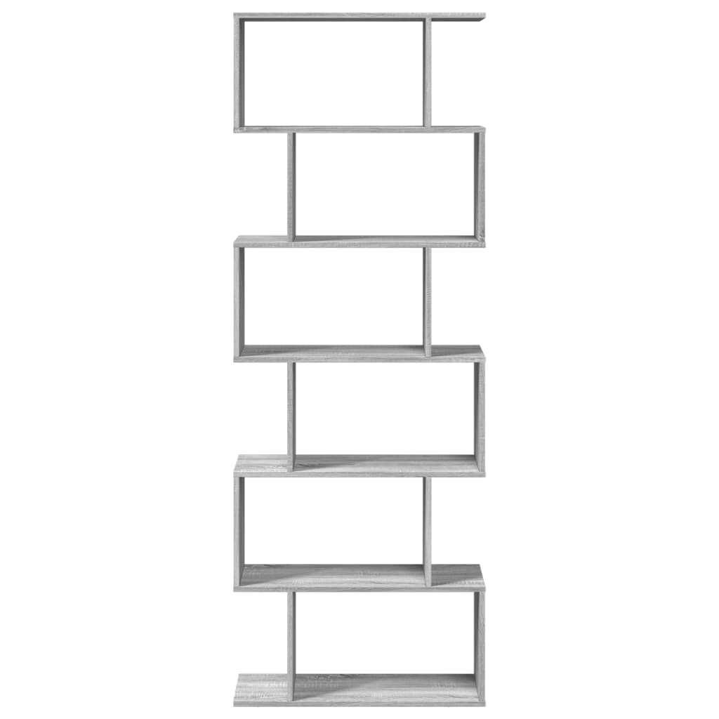 Room Divider Bookcase 6-Tier 70X24X Engineered Wood
