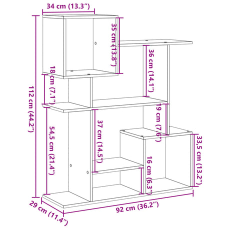 Room Divider Bookcase 92X29X Engineered Wood