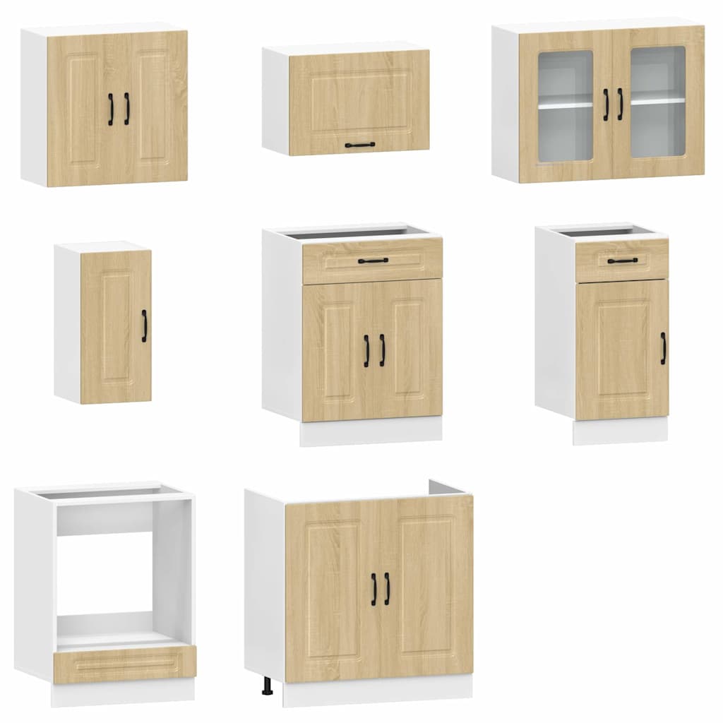8 Piece Kitchen Cabinet Set Kalmar Engineered Wood