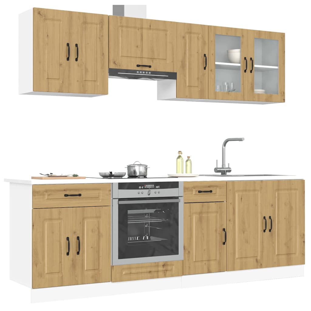 8 Piece Kitchen Cabinet Set Kalmar Engineered Wood