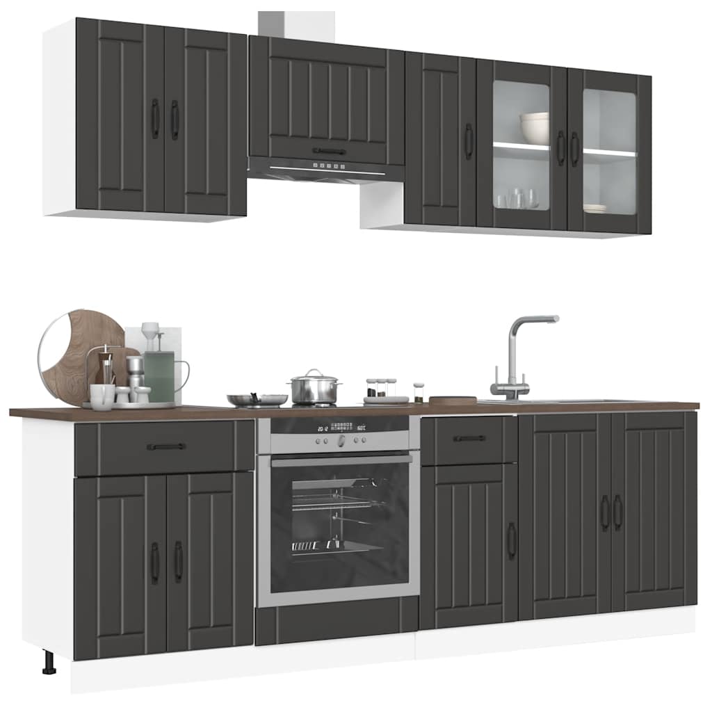 8 Piece Kitchen Cabinet Set Kalmar Engineered Wood