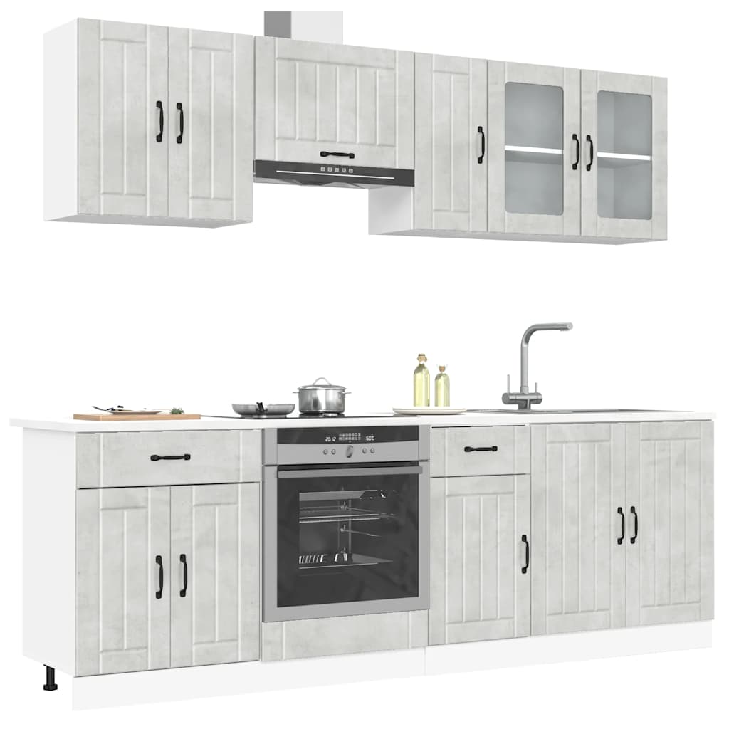 8 Piece Kitchen Cabinet Set Kalmar Engineered Wood