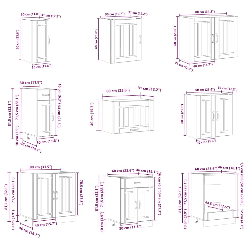 14 Piece Kitchen Cabinet Set Lucca Engineered Wood