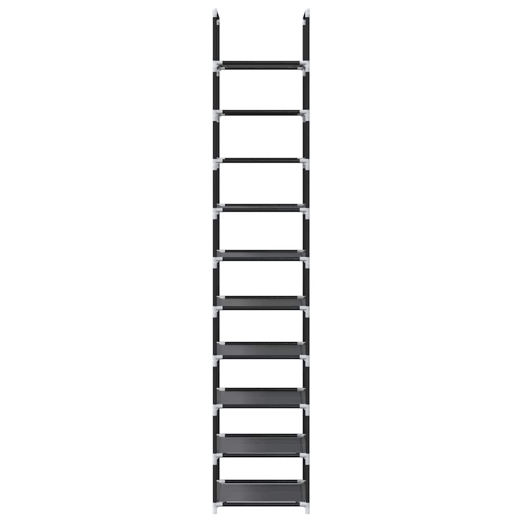 Shoe Rack 10-Tier Black 33X33X174 Cm Non-Woven Fabric