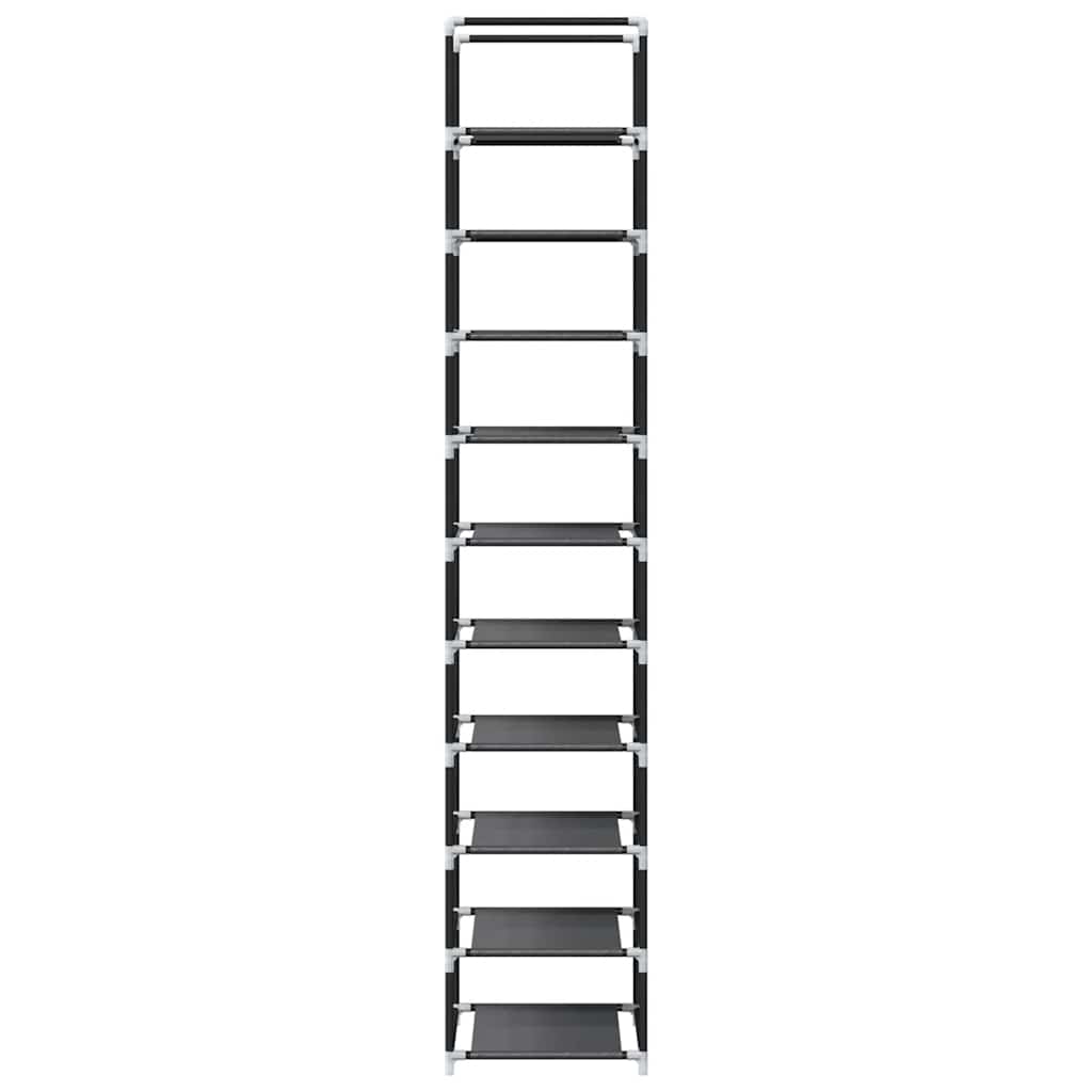 Shoe Rack 10-Tier Black 33X33X174 Cm Non-Woven Fabric