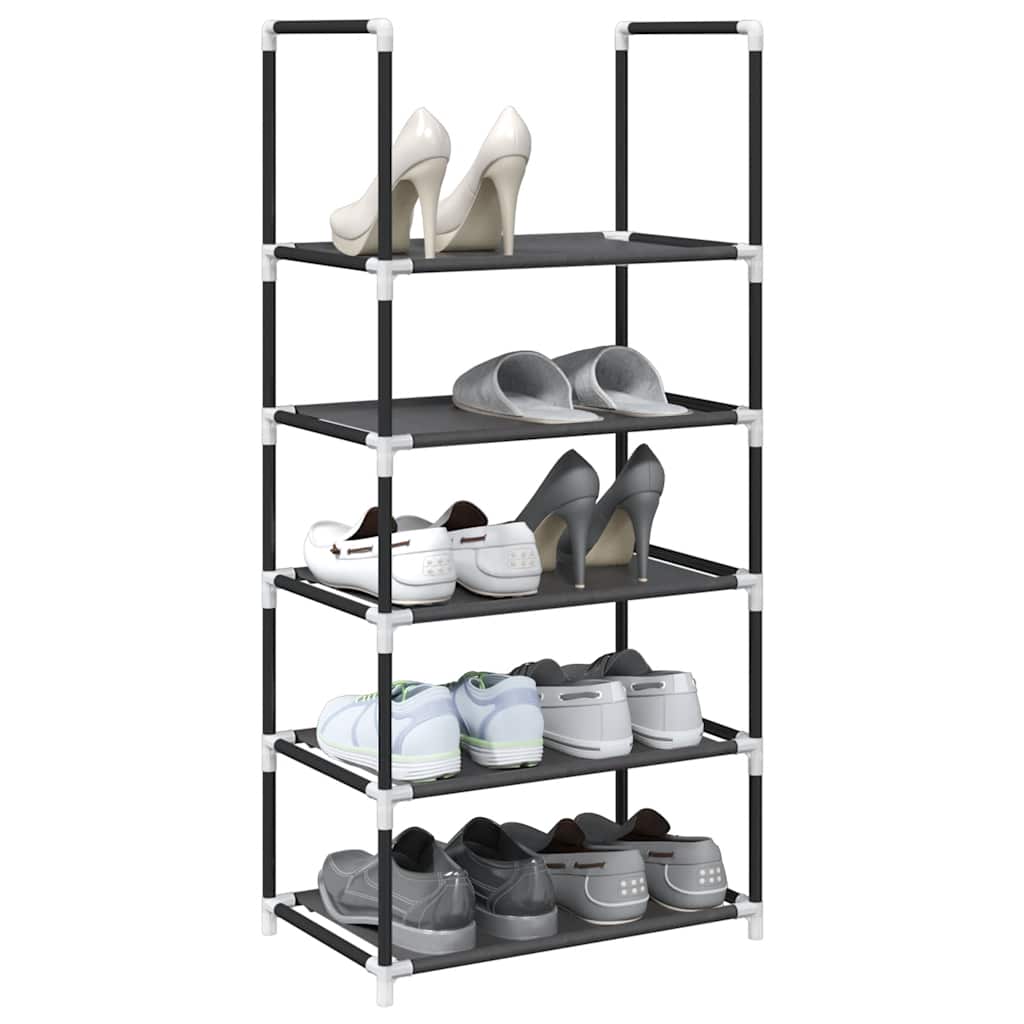 Shoe Rack 10-Tier Black Non-Woven Fabric
