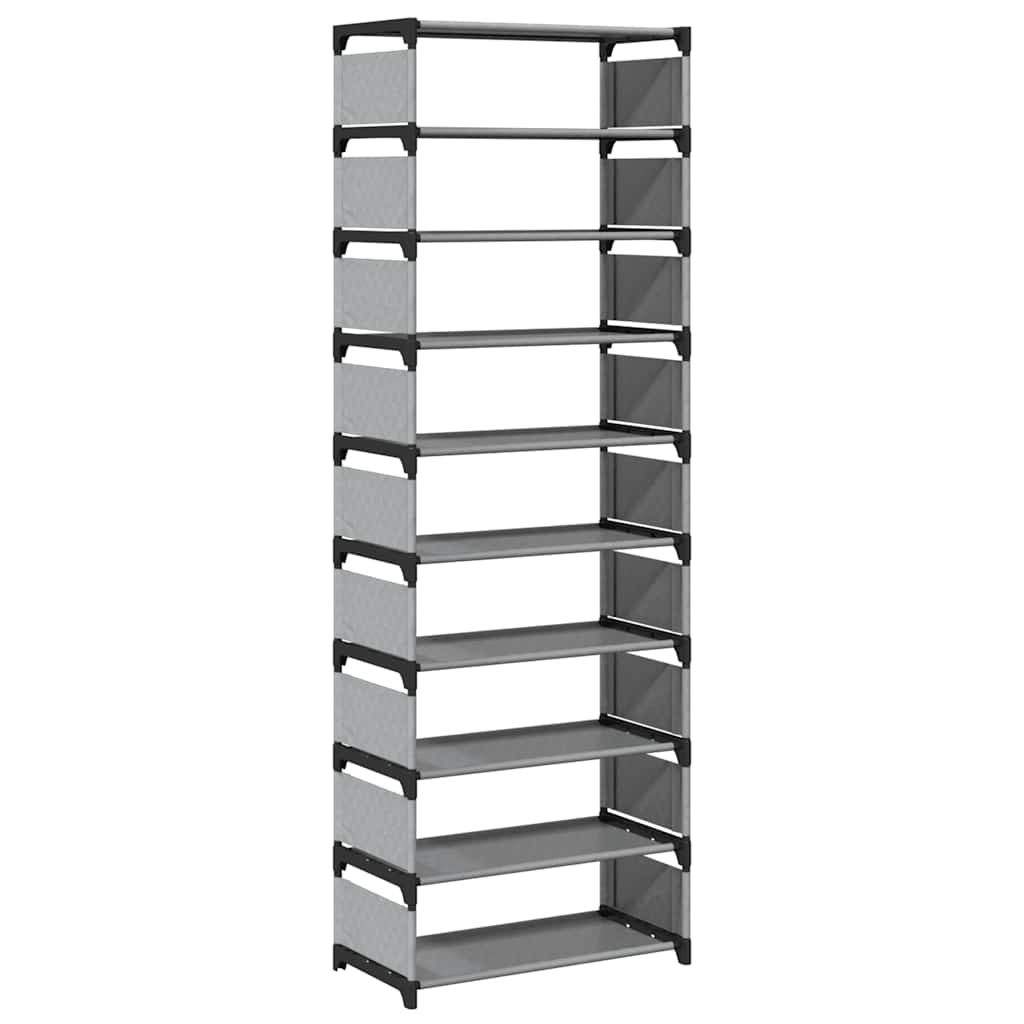 Shoe Rack 10-Tier Grey 54X28X Non-Woven Fabric